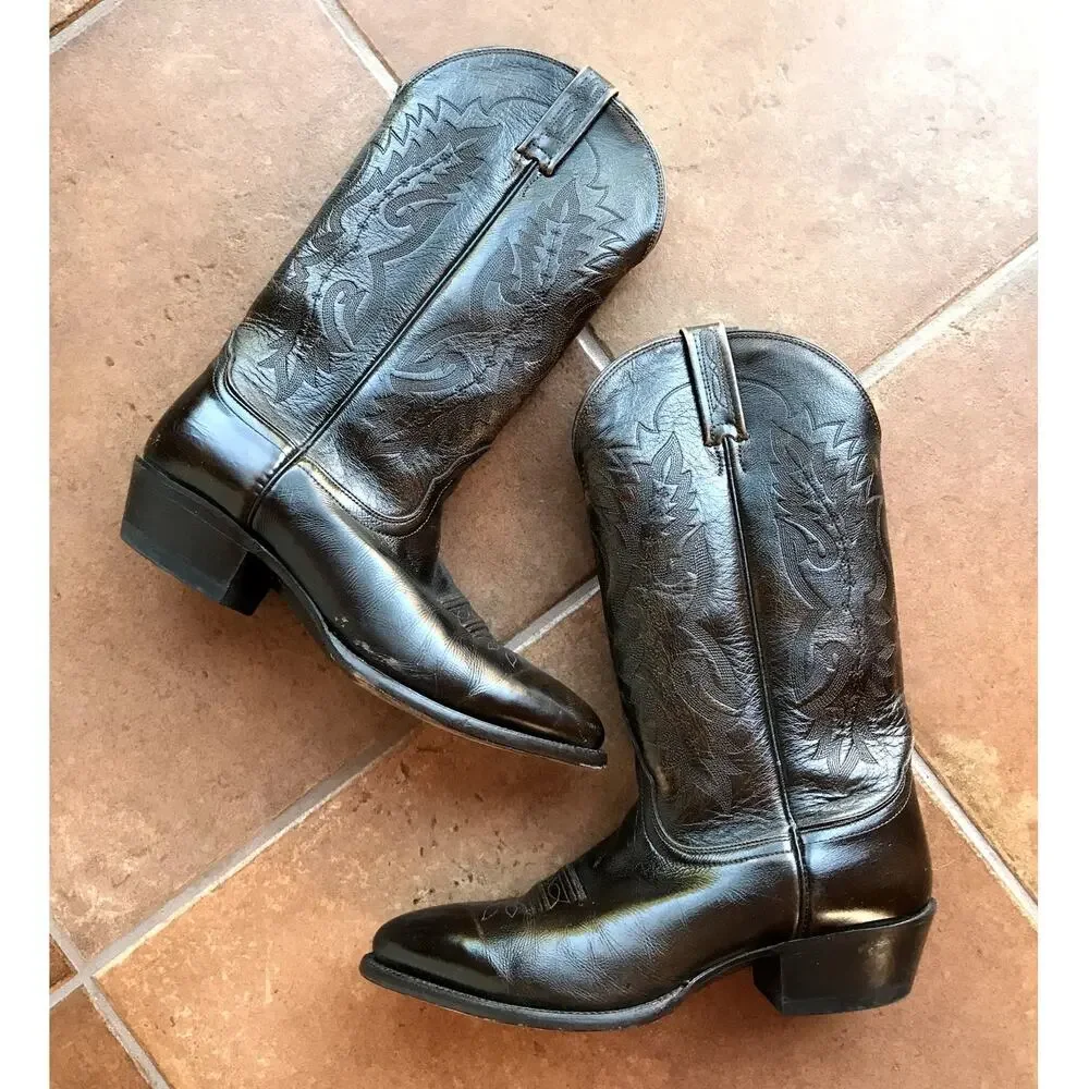 Nacona Mens Dark Walnut Imperial Calf Western Boots size 10 D